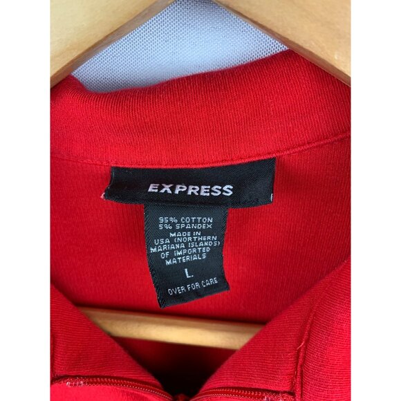 Express Red Half Zip Polo Shirt L - Picture 4 of 5